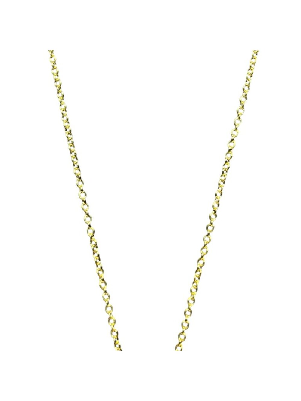 Gold Tone Cable Chain Necklace With Faux Blue/Green Opal Pendant (6392) - Picture 3 of 6